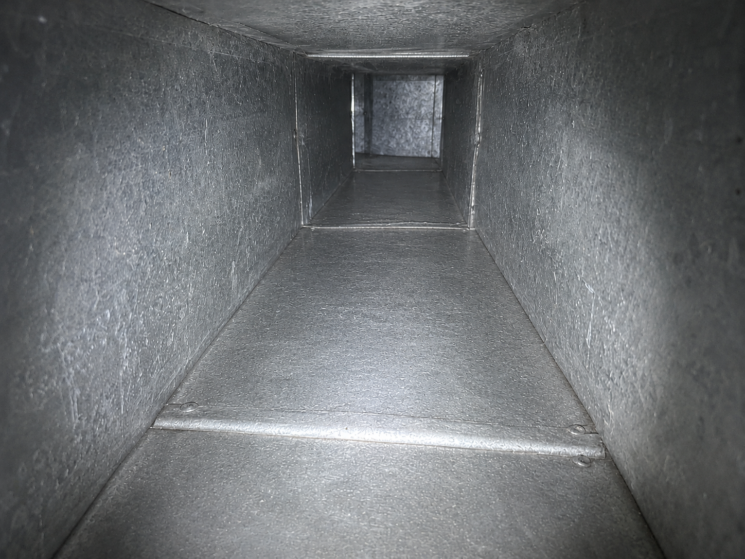 Air duct interior after cleaning
