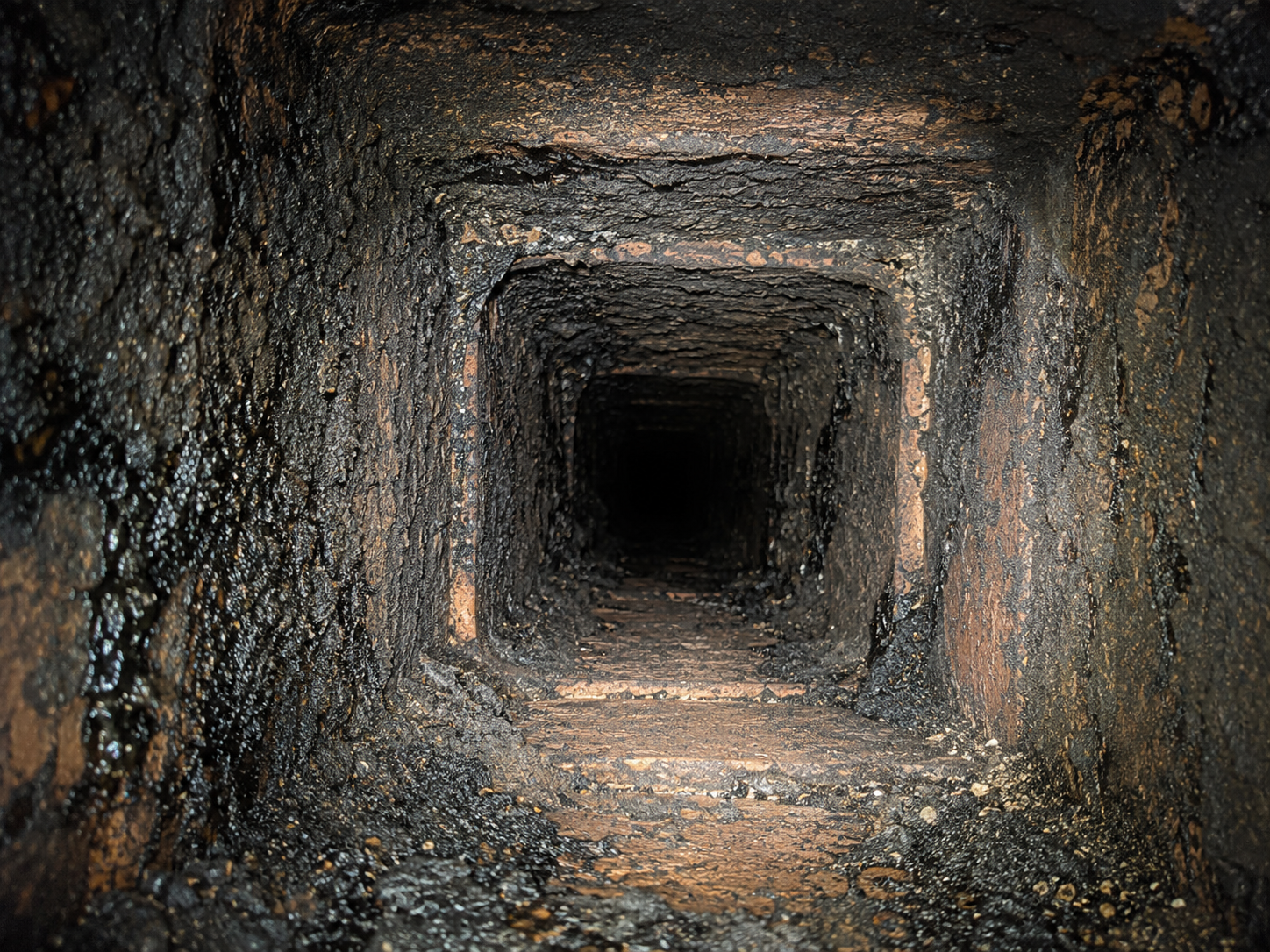 Chimney flue before cleaning