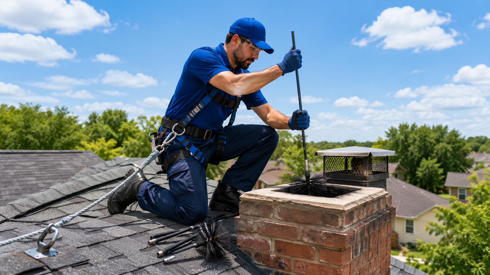 Professional chimney cleaning and inspection