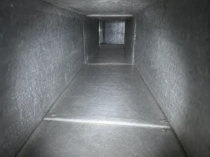 Air duct interior after cleaning