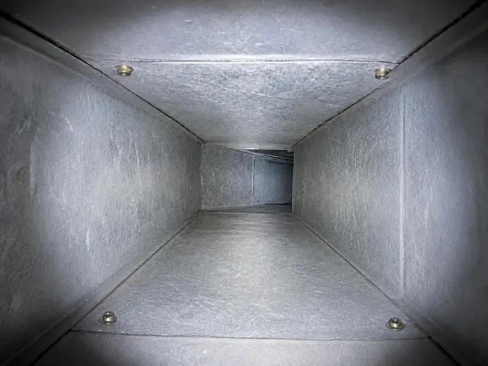 Air duct interior after cleaning