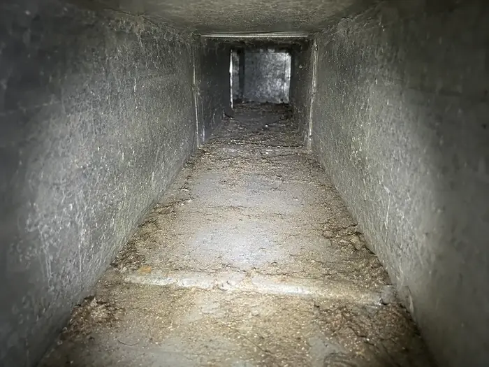 Air duct interior before cleaning